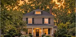 Two-story pre-war house on a quiet street