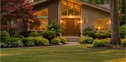 1970s house set among mature trees