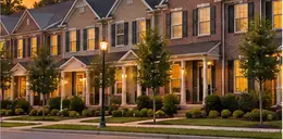 Row of two-story townhomes