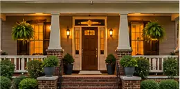 Large early 1900s bungalow with a deep front porch