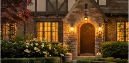 1940s Tudor Revival style house with a steep front gable