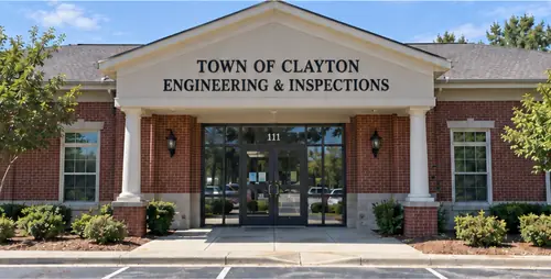 Town of Clayton Engineering and Inspections office on East Second Street