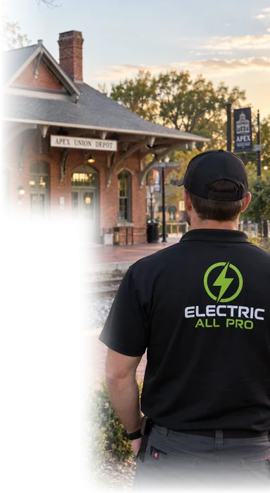 Historic Apex Union Depot with an Electric All Pro electrician