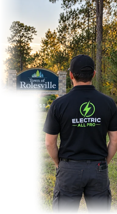 Rolesville town sign with an Electric All Pro electrician