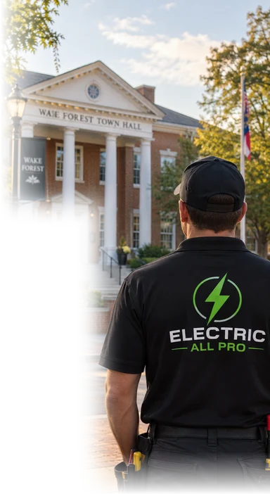 Wake Forest Town Hall on South Brooks Street with an Electric All Pro electrician