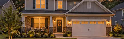 New two-story home with a front porch and an attached garage